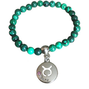 Pulseira Signos - Touro (Malaquita) - Tenjoias.