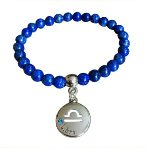 Pulseira Signos - Libra (Lápis Lazuli) - Tenjoias.