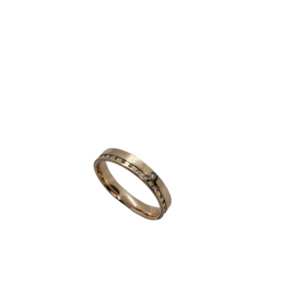 Aliança reta Ouro com friso na lateral para pedras 4mm 8gr