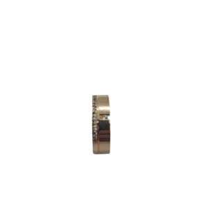 Aliança em ouro reta com pedra flutuante 6mm